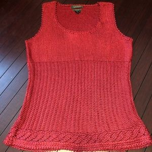 Lauren Ralph Lauren XL Silk Hand knit tank sweater